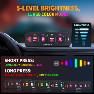 <span class=keywords><strong>Interruptor</strong></span> <span class=keywords><strong>de</strong></span> Luces LED para Auto <span class=keywords><strong>de</strong></span> 12V 24V con Control Remoto a Prueba <span class=keywords><strong>de</strong></span> Agua, Panel <span class=keywords><strong>de</strong></span> Interruptores LED <span class=keywords><strong>de</strong></span> 4 Canales para ATV, SUV y Todoterreno - Product Image 5