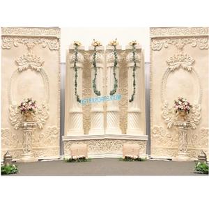 Thème romain élégant, décoration d'événements, cadre de mariage blanc de styliste pour scène, Look chic, finition blanche, scène moderne - Product Image 1