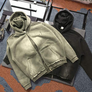 Sudadera con Capucha de Moda para Hombre, Estilo Vintage, Informal, Desgastada, con Estampado Tie-Dye, 100% Algodón, 220 g/m², Transpirable, para Invierno, Venta al Por Mayor OEM - Product Image 3