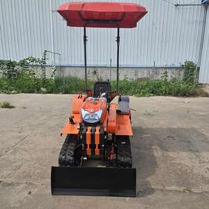 Micro-motoculteur à chenilles à deux roues motrices, facile à utiliser. Il peut creuser des fossés et travailler le sol. - Product Image 4