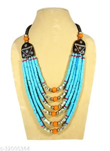 Collar y pendientes de cuentas de semillas de múltiples capas a la moda, conjunto de joyería de fiesta étnica Bohemia Africana para hacer cuentas - Product Image 4