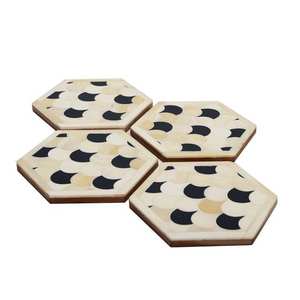 Posavasos Hexagonales Clásicos Hechos a Mano con Incrustaciones de Hueso, Ecológicos, de Calidad de Exportación, para Hoteles y Restaurantes - Product Image 2