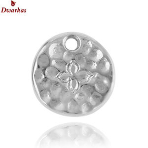 Hecho a mano sólido 925 plata esterlina liso martillo encantos accesorios joyería - Product Image 2