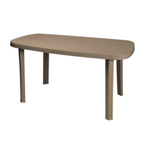 Tavolo Garden Otello Cm.136x82x72h <b>Tortora</b> - Product Image 1