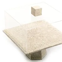 Premium-Qualität Luxuriöses Rustikales Perlmutt-Tablett mit Acrylabdeckung Anpassbare Farbe Maßgefertigte Größe Multifunktional für Hochzeit Ramadan Eid