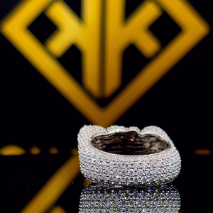 Iced Out <b>Ring</b>,Custom Round Cut Moissanite Letter <b>Ring</b>,<b>Initial</b> Finger <b>Rings</b>,Hip Hop Jewelry for Men,Personalized Jewelry - Product Image 3