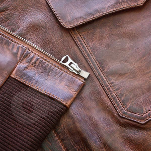 Chaqueta de bombardero de aire para hombre de Estilo Vintage colores personalizados piel de cabra para hombre - Product Image 6