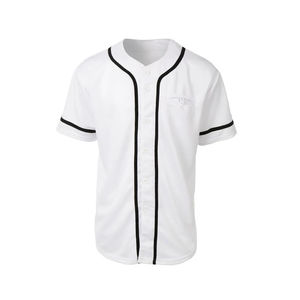 Maillot de baseball pour hommes, broderie 2026, col en V, sublimation, vente en gros, blanc, à broder - Product Image 5
