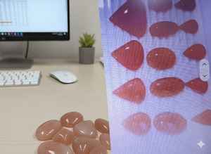 เครื่องประดับคุณภาพสูงสำหรับผู้หญิง ล่าสุด ออนไลน์ ลูกแพร์เรียบ ทำจากพลอยคาร์เนเลียนธรรมชาติ อัญมณีราคาส่ง ลด 20% พร้อมของแถม - Product Image 2