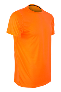 T-shirt col rond pour homme 140 g/m² 100 % micro-polyester couleur orange néon - Product Image 3