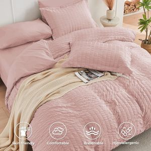 Hồng đôi Nữ Hoàng Vua Comforter Bộ seersucker 7 <span class=keywords><strong>c</strong></span>ái tất <span class=keywords><strong>c</strong></span>ả <span class=keywords><strong>c</strong></span>á<span class=keywords><strong>c</strong></span> mù<span class=keywords><strong>a</strong></span> bộ đồ giường thiết lập với <span class=keywords><strong>comforters</strong></span>, tấm, vỏ gối, shams - Product Image 3