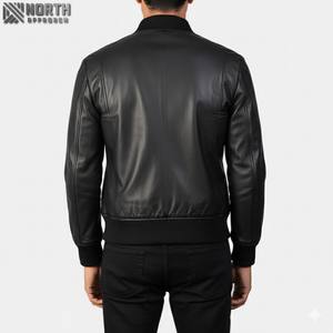 Chaqueta de Cuero Tipo Bomber Unisex de Alta Calidad, Fabricada en Pakistán, Camuflaje, para Motociclistas, Impermeable, Transpirable, Resistente al Viento, Tinte Liso - Product Image 2