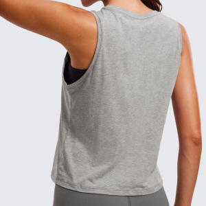 เสื้อกล้ามแขนกุดของผู้หญิงชุดออกกำลังกายในยิมฤดูร้อน100% ผ้าคอตตอนแห้งเร็วทรงหลวมแบบยั่งยืน - Product Image 4