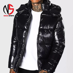 Veste matelassée de haute qualité, noire, coupe-vent, chaude, avec poche, logo personnalisé, veste d'hiver pour homme, veste d'extérieur - Product Image 1