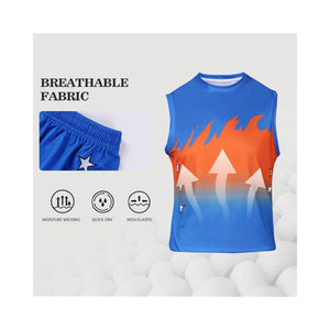 Camiseta de baloncesto reversible personalizada, ropa deportiva transpirable para mujeres y hombres, conjunto de uniforme de baloncesto por sublimación, ropa de baloncesto en blanco - Product Image 2