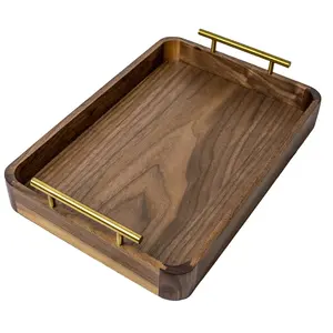 Bandeja rectangular de madera de diseño personalizado Premium, suministros de catering decorativos hechos a mano para servir aperitivos y catering de alimentos - Product Image 3