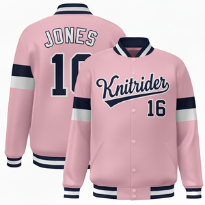 Veste universitaire de baseball de qualité supérieure, style Letterman, noir et blanc, en laine, col montant, logo frontal, respirante, coupe-vent - Product Image 2