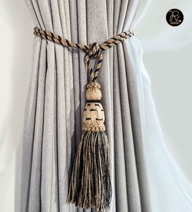Attaches de rideaux en corde de jute naturelle écologique, accessoires de décoration de maison de style campagnard, emballage personnalisé disponible - Product Image 1