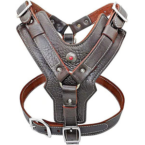 2025 meilleure vente harnais pour chien en cuir pour animaux de compagnie grand chien formation extérieur chat harnais et laisse gilet OEM Service harnais personnalisé - Product Image 2