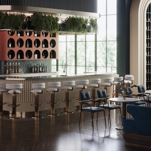 <span class=keywords><strong>Tabouret</strong></span> de bar pivotant réglable en <span class=keywords><strong>acier</strong></span> inoxydable doré de luxe personnalisé pour restaurant occidental et mobilier de café - Product Image 2
