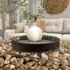 Plateau en bois écologique sur mesure avec incrustation de nacre et d'os, plateau de service pour la maison, pour servir les aliments - Product Image 1