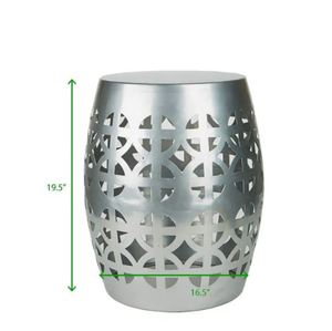 Tabouret rond de jardin décoratif en fer de la meilleure qualité avec meubles en métal argenté pour décoration intérieure et extérieure - Product Image 2