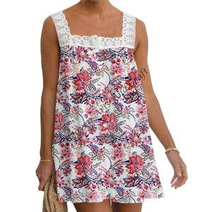 Nuevo Vestido de Algodón con Estampado de Bloques para Mujer, Proveedor de Vestidos Bohemios con Estampado de Bloques, Vestido de Noche de Algodón, Vestido para Mujer, Vestido para Niña - Product Image 2