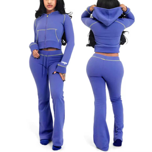 Ensemble de survêtement à manches longues pour femmes pour la course et le sport Survêtement de style nouveau personnalisé pour femmes de haute qualité - Product Image 1