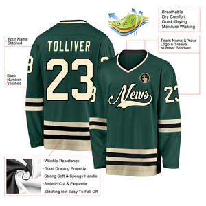 Premium 100% Polyester Men's Ice Hockey Jersey Breathable Club Teamwear OEM ODM Custom Logo <b>Athletic</b> Uniform Manufacturer - Product Image 5