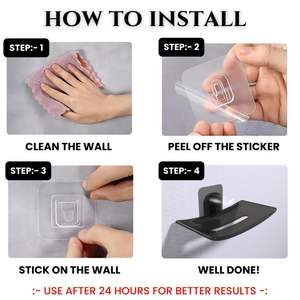 Jabonera Adhesiva de Pared Impermeable de ABS Negro Premium, Perfecta para Soluciones de Organización de Cocina y Baño - Product Image 4