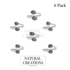 925 plata esterlina forma Natural rubí zoisita anillo bisel ajuste estilo clásico para compromiso aniversario fiesta regalo paquete 6 - Product Image 2