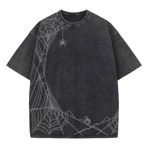 เสื้อยืดโอเวอร์ไซส์ผ้าฝ้าย 100% วินเทจ 250GSM ล้างสีแบบแอซิดวอช พิมพ์ลายกราฟิกโลโก้ตามสั่ง คอกลม ลุคซักฟอก - Product Image 2
