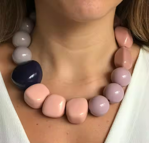 Bright and Bold <b>Angel</b> Resin Necklaces with Pantone Combinations Glitter Finish and Artistic Print for Fashion and Gifting - Product Image 1