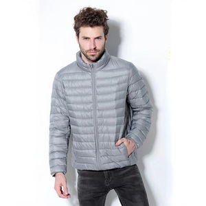 Veste matelassée pour hommes, style décontracté, fermeture à glissière avant en toile de haute qualité, chaude, respirante, hiver, longueur régulière, fibre de bambou - Product Image 1