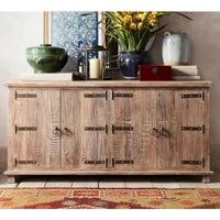 Buffet moderne en bois massif écologique avec rangement, design durable pour bar à domicile, cuisine, salle à manger et plus encore