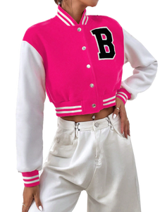 Pour Chicago Bomber Jacket Premium Canvas Stand Collar Front Logo pour Hommes Hip Hop Streetwear - Product Image 3