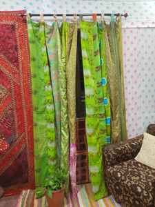 Cortinas transparentes con estampado moderno verde, tratamientos de ventana Sari únicos para dormitorio, sala de estar, comedor, Hotel, filtrado de luz - Product Image 4