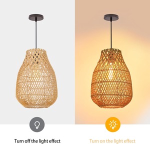 Suspension Luminaire Tissé Rotin Abat-Jour Moderne Roi Artisanat Côtier Suspendu Éclairage Ferme Lustre Île Salle À Manger - Product Image 2