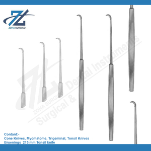 มีดผ่าตัดต่อมทอนซิล สแตนเลส ขนาด 215 มม. ยี่ห้อ Sharp สำหรับการผ่าตัดทางทันตกรรม ใช้สำหรับการผ่าตัดต่อมทอนซิล ยี่ห้อ Zoha Surgico - Product Image 3