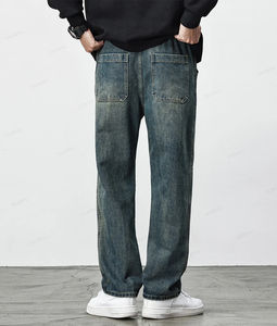 Ropa de calle para hombre, pantalones vaqueros holgados, pantalones vaqueros holgados personalizados y de gran tamaño, precio de fábrica Vintage, etiqueta personalizada y etiquetas, pantalones vaqueros - Product Image 3