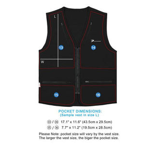 OEM personalizado hombres Casual trabajo chaleco transpirable impermeable Denim a prueba de viento multi-bolsillos al aire libre utilidad cuello en V cierre de cremallera - Product Image 5