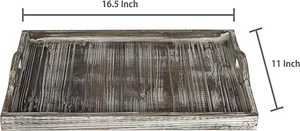 Bandeja de Servir de Madera de Acacia, Ecológica, Duradera, Segura, Estilo Moderno para Bodas Reales, Desayunos, Comida Decorativa - Product Image 2