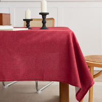 Nappe rectangulaire en coton et lin tissé épais de haute qualité, couleur unie, luxe discret, pour la salle à manger à domicile