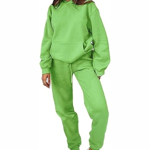 Conjuntos de chándal con capucha para mujer de calidad única Ropa estampada de peso pesado con pantalón Características de talla grande - Product Image 4