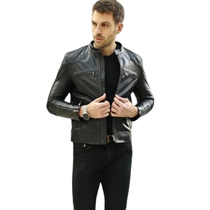 PUFFIN SPORTS High Quality Genuine Leather <b>Jacket</b> Men Custom Fit Camouflage Stand Collar <b>Biker</b> <b>Jacket</b> Quick Dry Breathable - Product Image 1