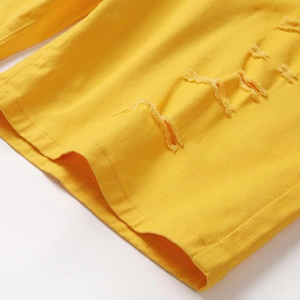 กางเกงขาสั้นผ้ายีนส์ของผู้ชายกางเกงขาสั้นสไตล์ลำลองทำจากผ้าฝ้าย100% เป็นมิตรกับสิ่งแวดล้อม - Product Image 6