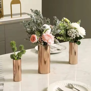 Ensemble de vases à fleurs en cuivre martelé pour un arrangement artistique, présentoir simple pour étagère, décoration artisanale pour la maison/le bureau/la table, mariages - Product Image 3
