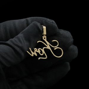 Pendentif en acier inoxydable serti de diamants CZ glacés, style hip-hop moderne personnalisé - Product Image 3