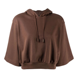 Sweat à capuche court coréen en coton pour femmes à la mode doux et respirant idéal pour le confort et le style de tous les jours - Product Image 4