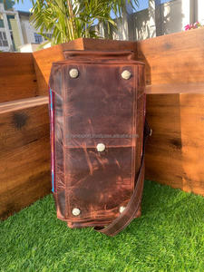 Nuevo Real hecho a mano estilo Vintage azteca Tooled bolsas de lona de cuero personalizado occidental tejido a mano bolsas de viaje grandes de cuero de lana - Product Image 5